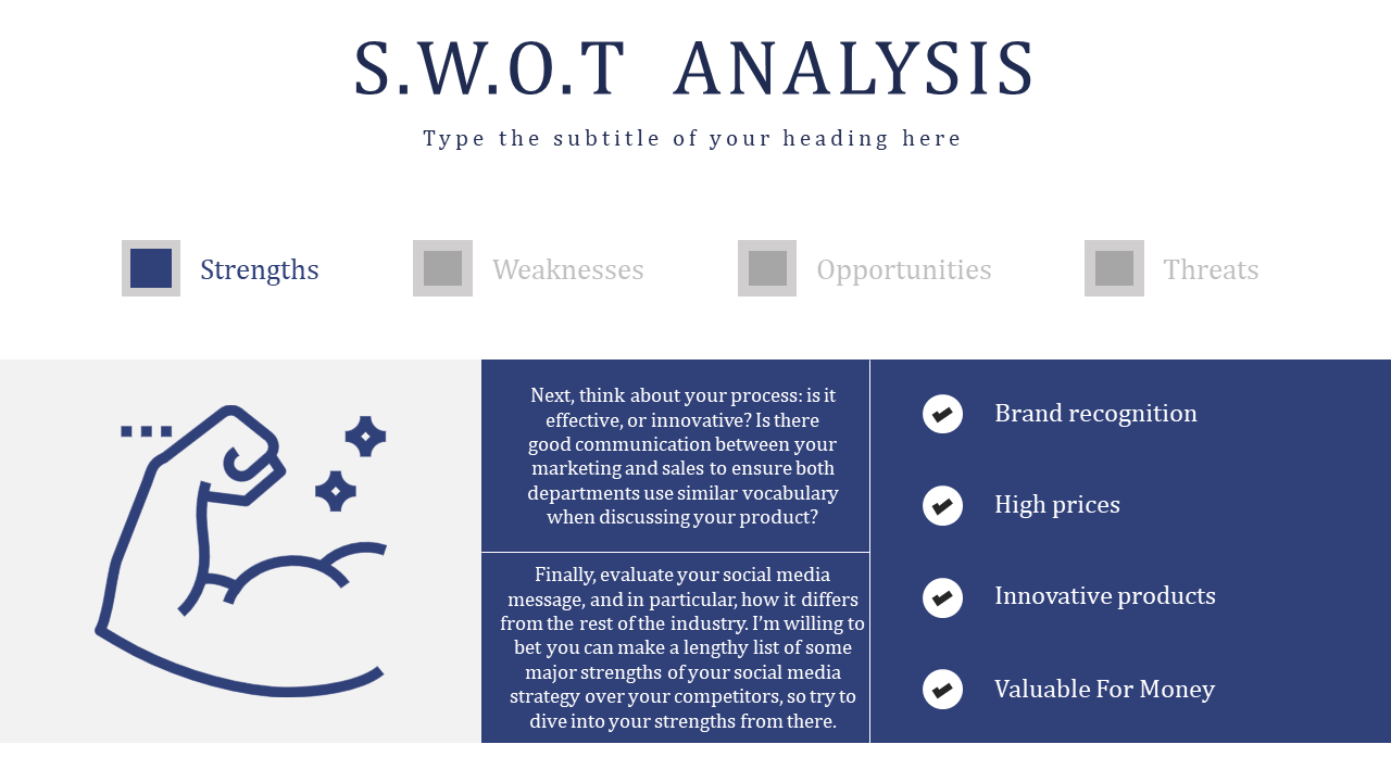 Free - Strength For SWOT Analysis PowerPoint Presentation